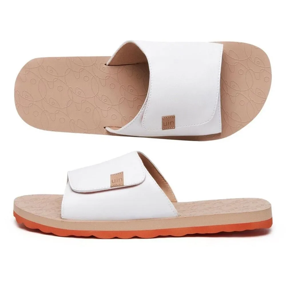 UIN Men's Sandals Beach Summer Casual Comfort Slippers (Pure White Blanes 3)